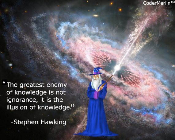 Merlin with galaxy background Hawking quote.png